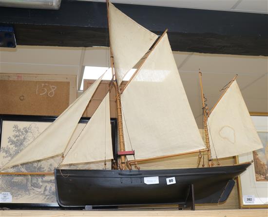 A model of a fishing vessel, first half 20th century length 98cm